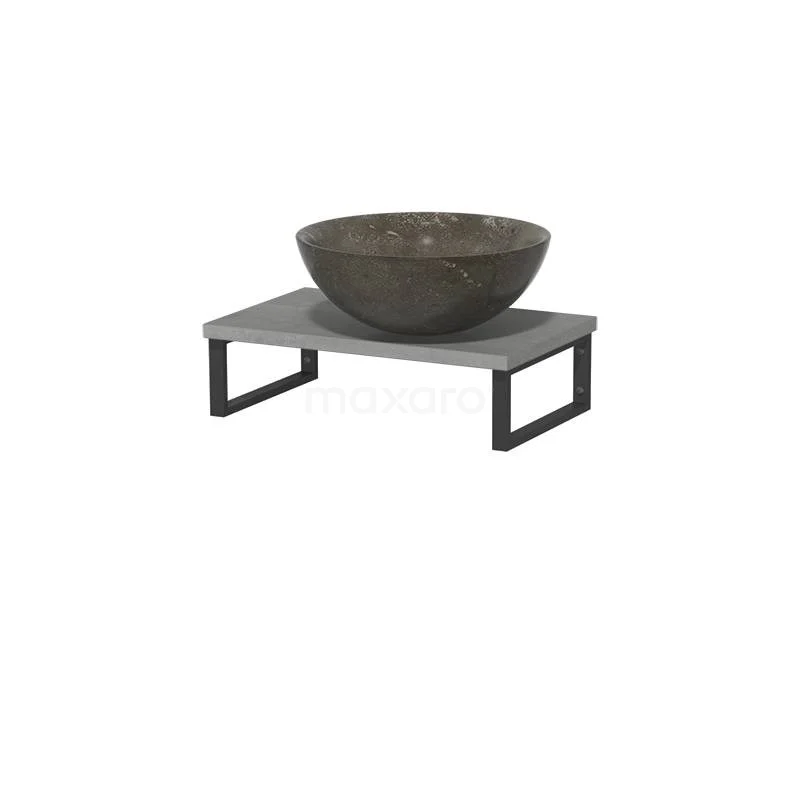 Toiletmeubel Met Waskom Natuursteen Modulo Lichtgrijs Beton 41 Cm Wandbeugels Zwart 2 Toiletmeubel Met Waskom Natuursteen Modulo Lichtgrijs Beton 41 Cm Wandbeugels Zwart - Afbeelding 2