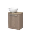Toiletmeubel Met Waskom Solid Surface Modulo Middenbruin Eiken Kader 41 Cm Lichtbruin Eiken Blad