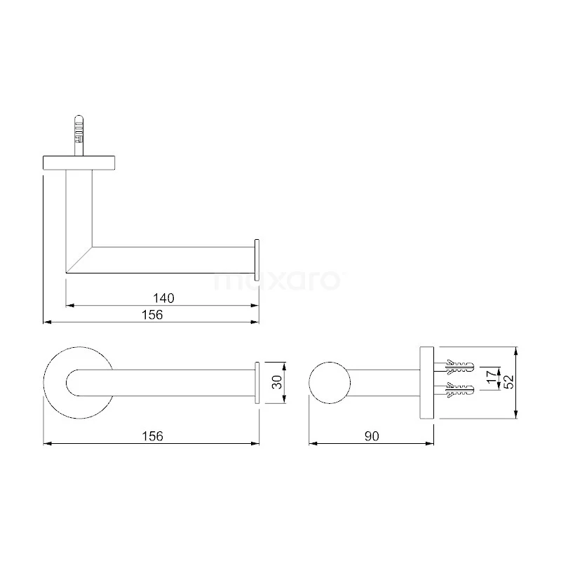 Toiletrolhouder Radius Copper, Koper 3 Toiletrolhouder Radius Copper, Koper - Afbeelding 3