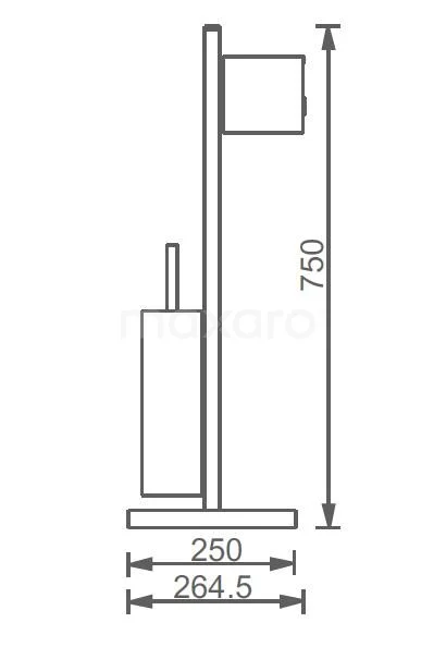 Toiletrolhouder Staand Radius Chrome, Chroom 2 Toiletrolhouder Staand Radius Chrome, Chroom - Afbeelding 2