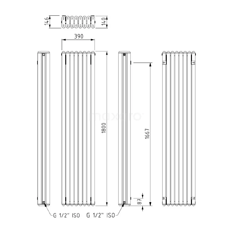 Triton Designradiator | 39x180 Cm Hoogglans Wit 3864 Watt Aluminium Centrale Verwarming 6 Triton Designradiator | 39x180 Cm Hoogglans Wit 3864 Watt Aluminium Centrale Verwarming - Afbeelding 6