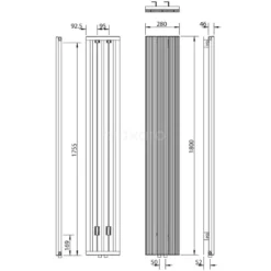 Uranus Designradiator | 28x180 Cm Mat Wit 899 Watt Aluminium Centrale Verwarming -Badkamer Verkoopwinkel uranus designradiator 28x180 cm mat wit 899 watt aluminium centrale verwarming dr53 0318swn 4