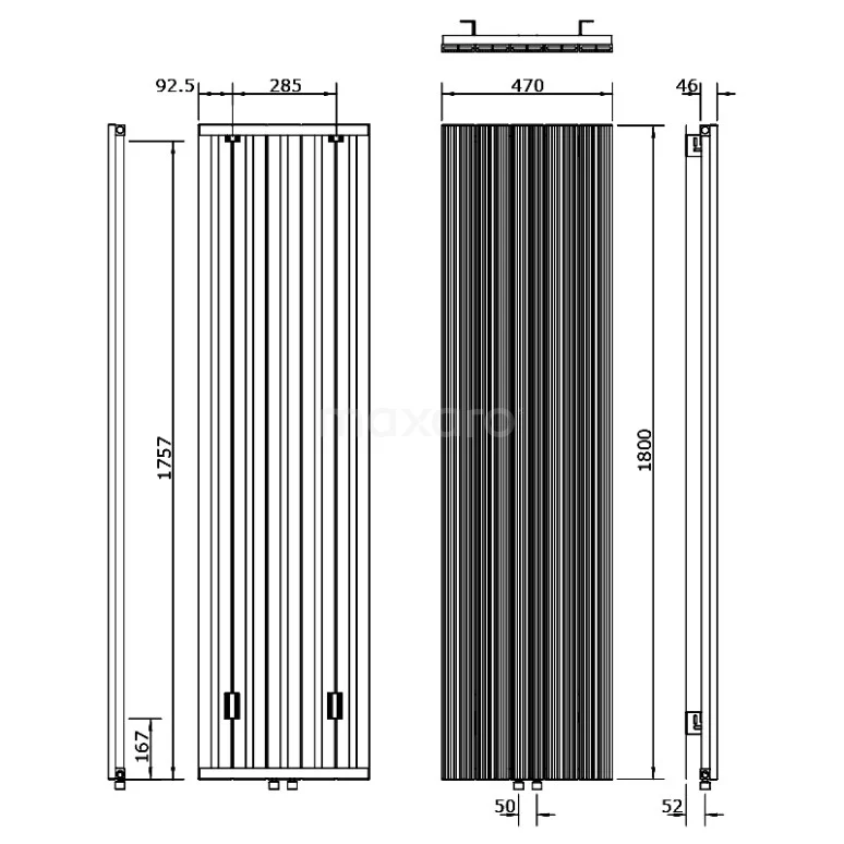 Uranus Designradiator | 47x180 Cm Mat Zwart 1499 Watt Aluminium Centrale Verwarming 5 Uranus Designradiator | 47x180 Cm Mat Zwart 1499 Watt Aluminium Centrale Verwarming - Afbeelding 5