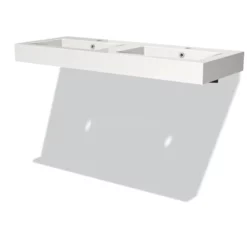 Vrijhangende Wastafel Mura 120 Cm Mineraalmarmer 2 Kraangaten