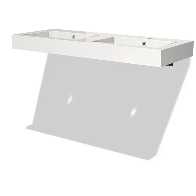 Vrijhangende Wastafel Mura 120 Cm Mineraalmarmer 2 Kraangaten 1 Vrijhangende Wastafel Mura 120 Cm Mineraalmarmer 2 Kraangaten