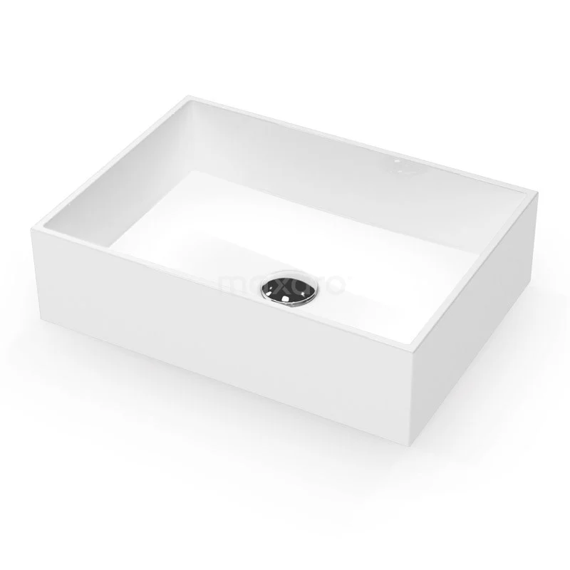 Waskom Mintra Mineraalmarmer Glanzend 45x32,5cm Rechthoek 2 Waskom Mintra Mineraalmarmer Glanzend 45x32,5cm Rechthoek - Afbeelding 2