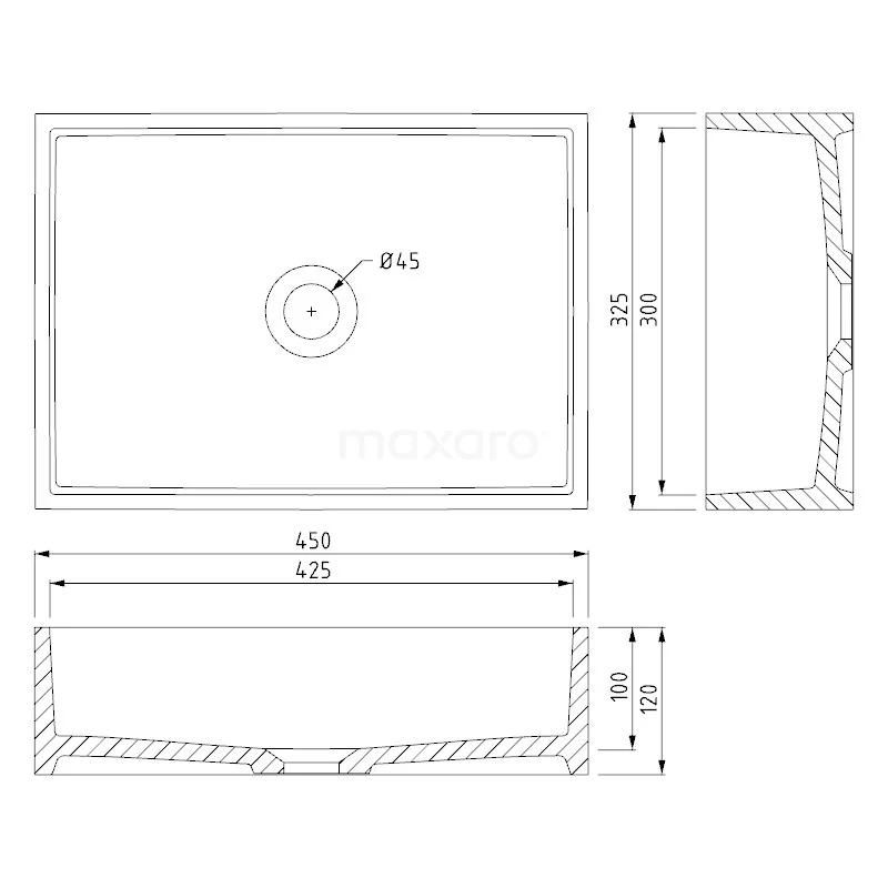 Waskom Mintra Mineraalmarmer Glanzend 45x32,5cm Rechthoek 3 Waskom Mintra Mineraalmarmer Glanzend 45x32,5cm Rechthoek - Afbeelding 3