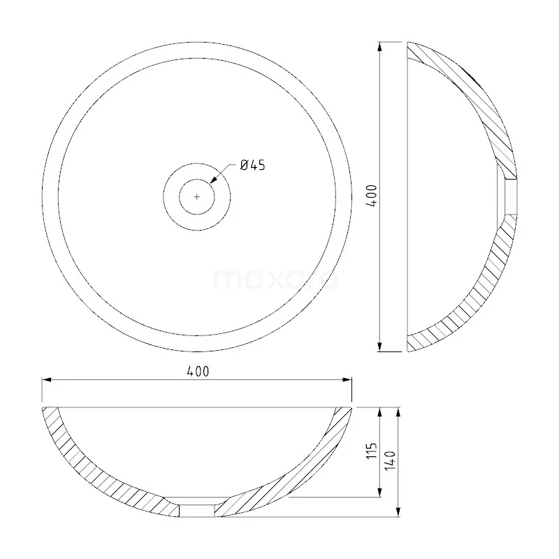 Waskom Novanta Natuursteen Blue Stone 40x14cm Rond 3 Waskom Novanta Natuursteen Blue Stone 40x14cm Rond - Afbeelding 3