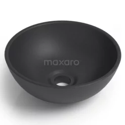 Waskom Quarto Quartz Mat Zwart 30x12cm Rond