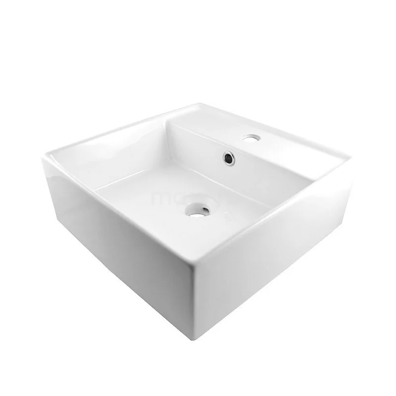 Wastafel Clasico Opbouw Of Hangend 40 Cm Keramiek Wit 1 Kraangat 2 Wastafel Clasico Opbouw Of Hangend 40 Cm Keramiek Wit 1 Kraangat - Afbeelding 2