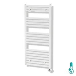 Zeus Handdoekradiator Elektrisch | 50x122 Cm Hoogglans Wit 890 Watt Aluminium