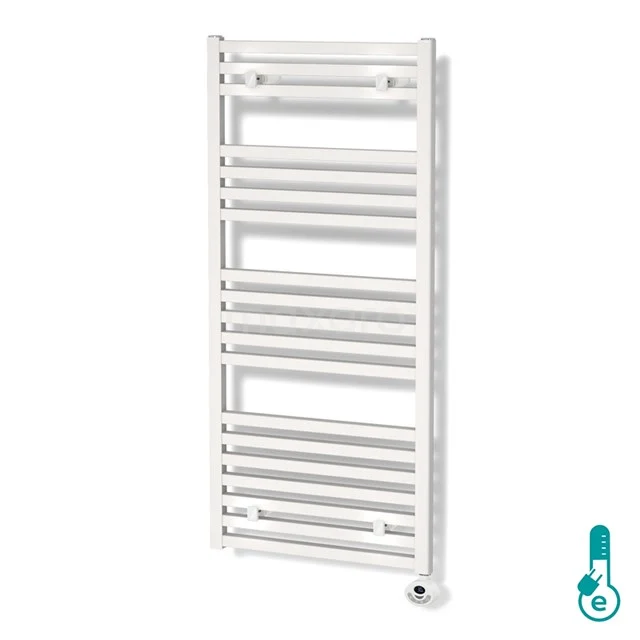 Zeus Handdoekradiator Elektrisch | 50x122 Cm Mat Wit 890 Watt Aluminium 1 Zeus Handdoekradiator Elektrisch | 50x122 Cm Mat Wit 890 Watt Aluminium