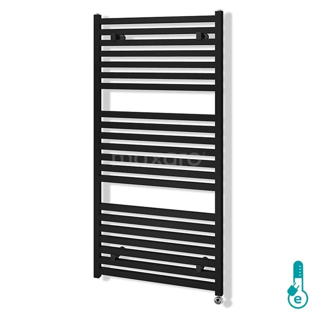 Zeus Handdoekradiator Elektrisch | 60x120 Cm Mat Zwart 1160 Watt Aluminium 1 Zeus Handdoekradiator Elektrisch | 60x120 Cm Mat Zwart 1160 Watt Aluminium