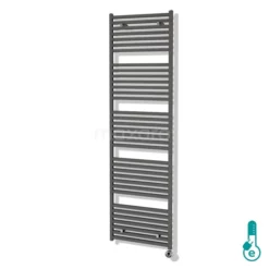 Zeus Handdoekradiator Elektrisch | 60x204 Cm Donkergrijs 1933 Watt Aluminium