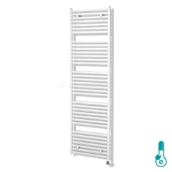 Zeus Handdoekradiator Elektrisch | 60x204 Cm Hoogglans Wit 1933 Watt Aluminium